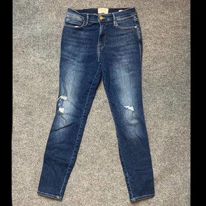 FRAME Jeans 28 Le High Skinny Distressed Denim Jeans